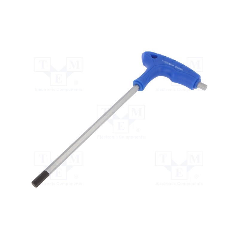 1 pcs x KING TONY - 116508MR - Wrench, hex key, HEX 8mm, Overall len: 280mm, tool steel
