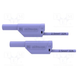 1 pcs x SCHu00dcTZINGER - VSFK 8700 / 2.5 / 200 / PVI - Test lead, 32A, banana plug 4mm,both sides, Urated: 1kV, Len: 2m