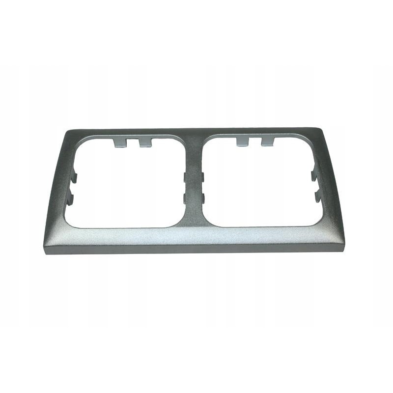 Silver double frame for 230v haba socket