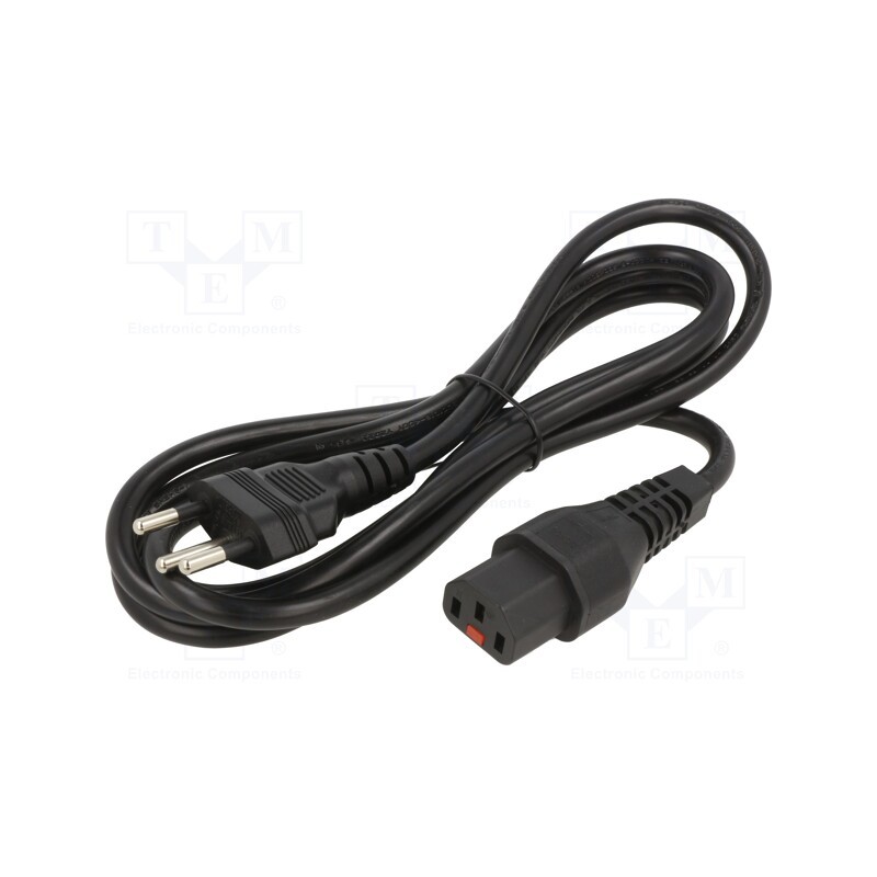1 pcs x SCHAFFNER - IL13-CH1-H05-3100-200 - Cable, IEC C13 female,SEV-1011 (J) plug, 2m, black, 10A, 250V