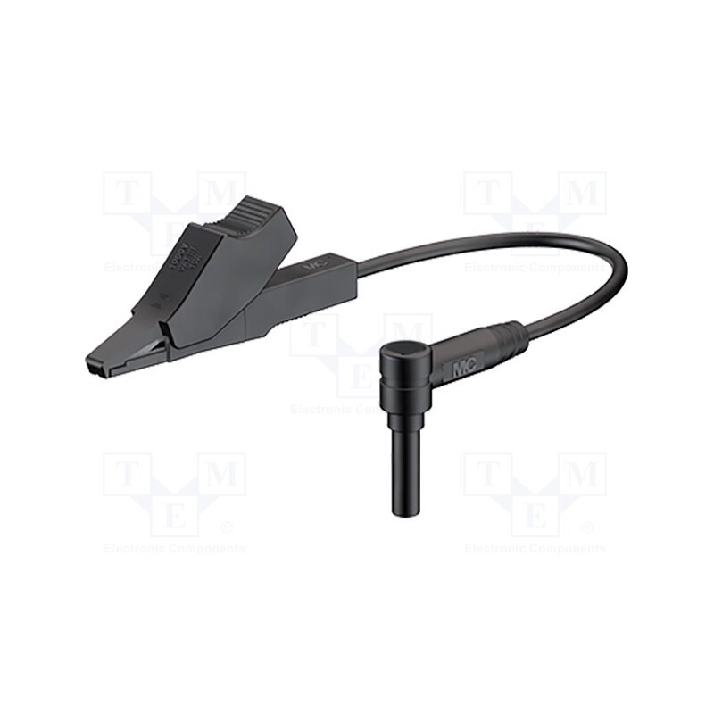 1 pcs x STu00c4UBLI - 68.9517-02521 - Test lead, angular banana plug 2mm,aligator clip, Len: 0.25m