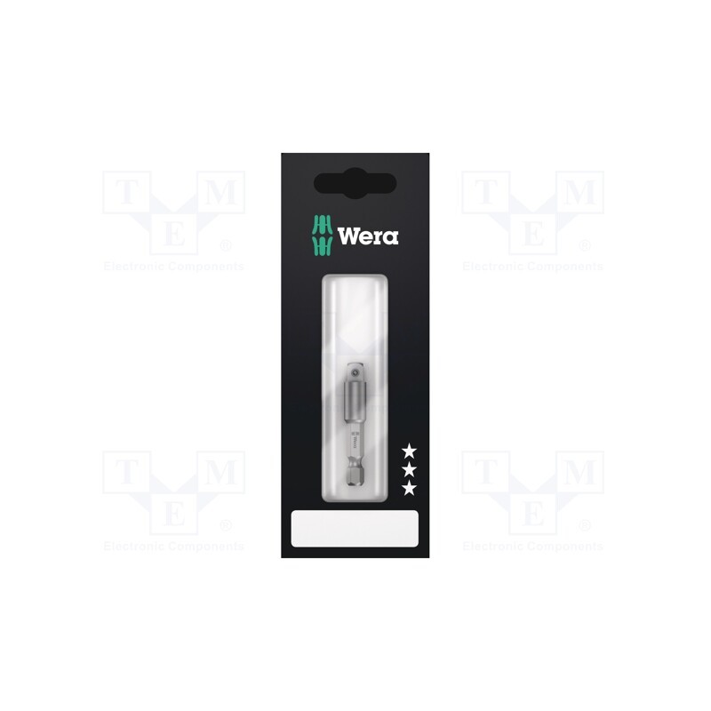 1 pcs x WERA - 5134399001 - Adapter, Overall len: 50mm, Mounting: hexagon 1/4'/ square 1/4'