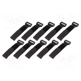 1 set x LOGILINK - KAB0056 - Hook and loop fastener, L: 150mm, W: 20mm, polyamide, black, 10pcs.