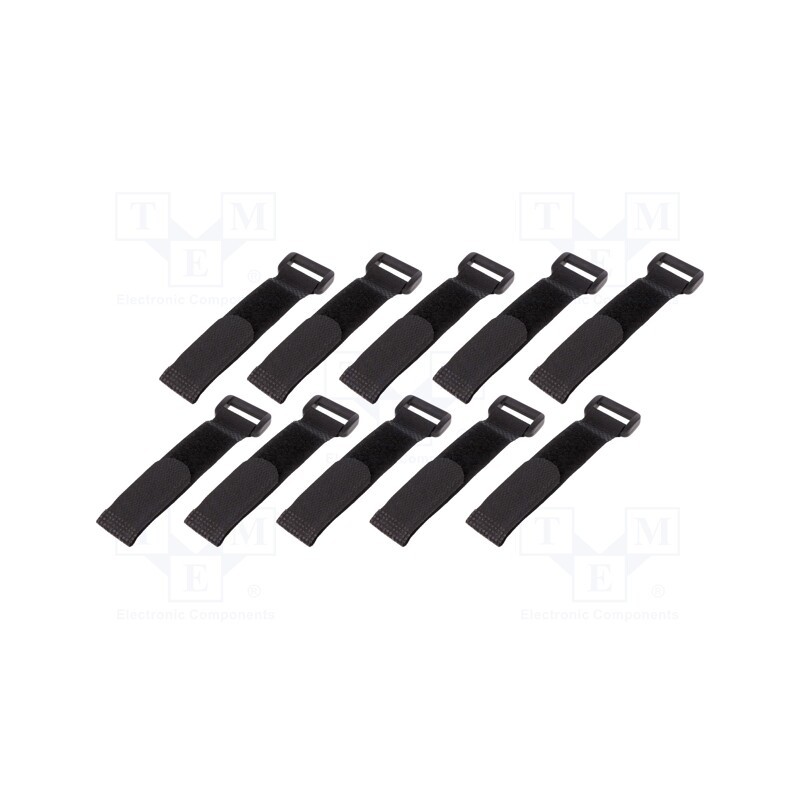 1 set x LOGILINK - KAB0056 - Hook and loop fastener, L: 150mm, W: 20mm, polyamide, black, 10pcs.