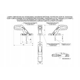 Horpol triple LED marker lamp on a boom