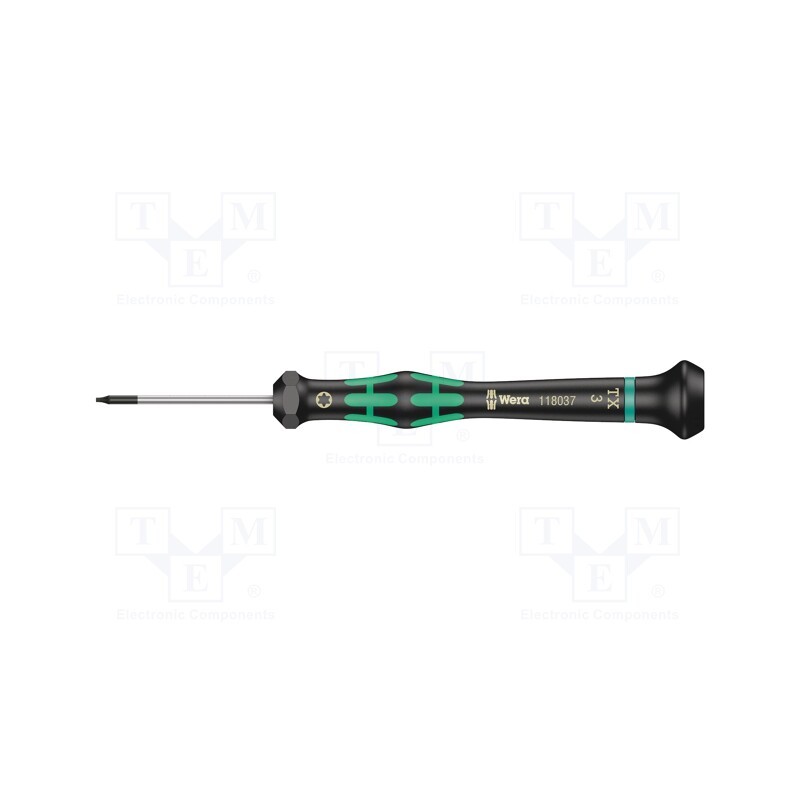 1 pcs x WERA - 5118037001 - Screwdriver, Torx®, precision, TX03, Blade length: 40mm