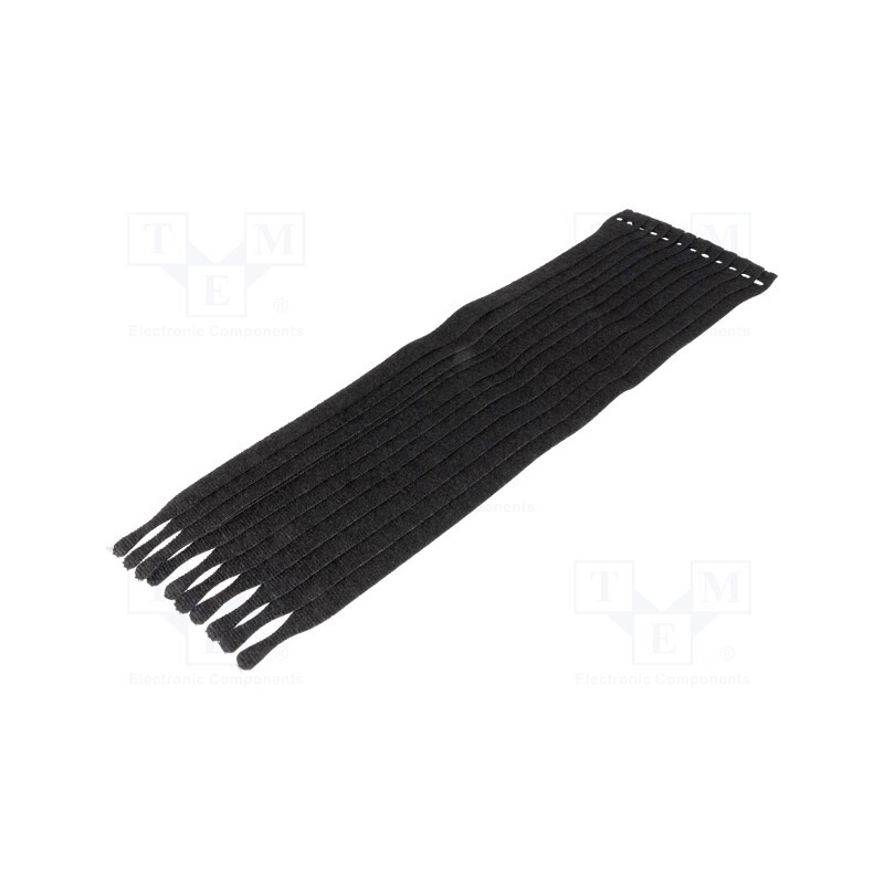 1 pcg x HELLERMANNTYTON - 130-00019 - Hook and loop fastener, L: 330mm, W: 12.5mm, black, 10pcs, -40÷85°C