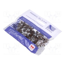1 pcg x PAWBOL - H.7016B -50 - Holder, brown, for flat cable,SMYp 2x0,75, 50pcs, with a nail
