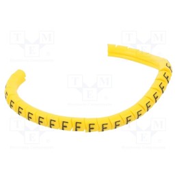 1 pcg x PARTEX - PA-02003PV40.F - Markers, Marking: F, 1.3÷3mm, PVC, yellow, -30÷60°C, leaded, PA-02