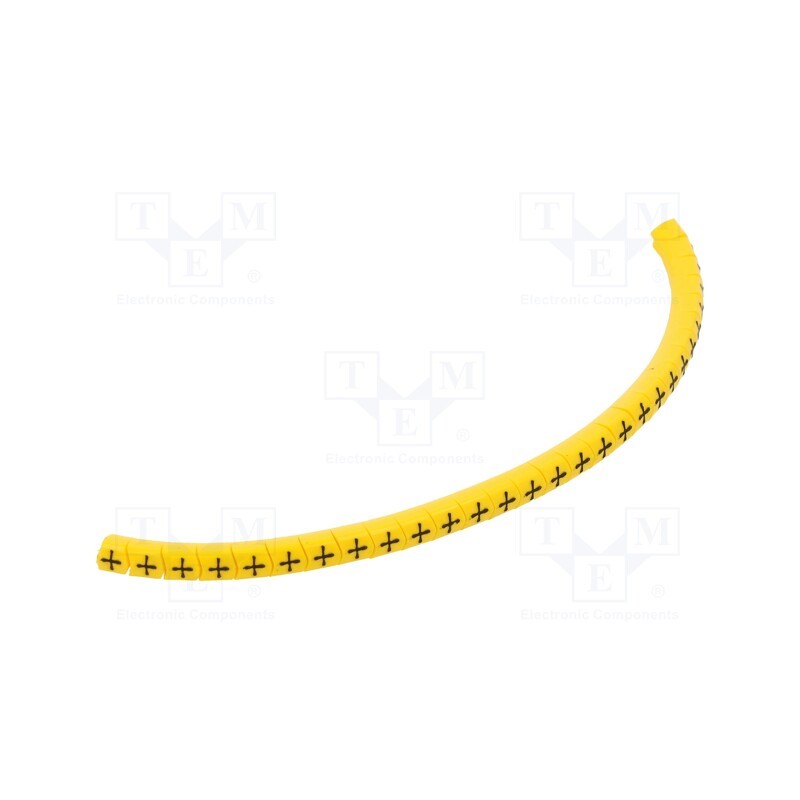 1 pcg x PARTEX - PA-02003PV40.+ - Markers, Marking: +, 1.3÷3mm, PVC, yellow, -30÷60°C, leaded, PA-02