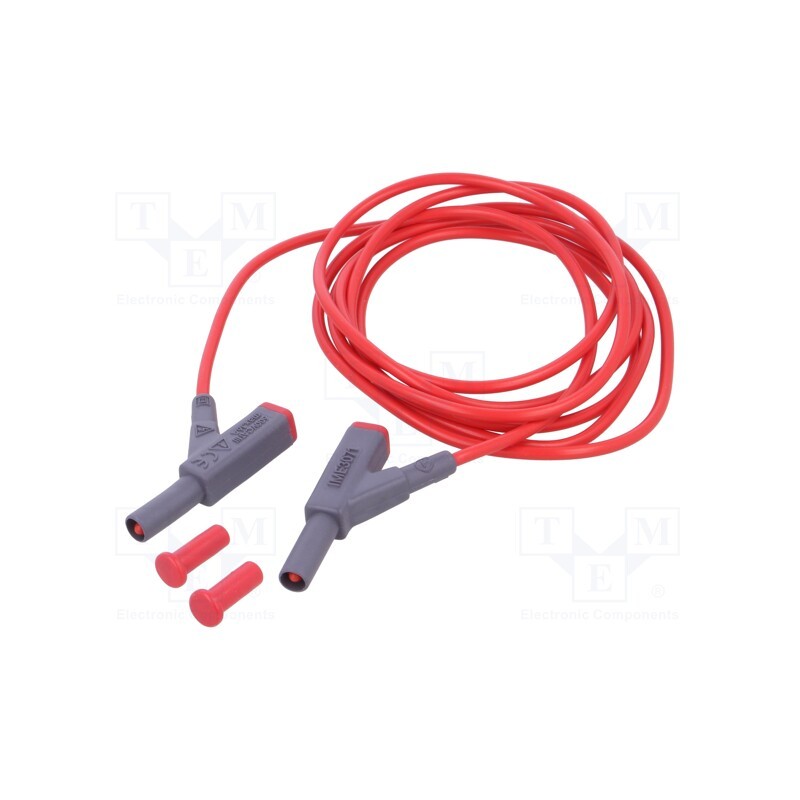 1 pcs x BEHA-AMPROBE - FTF000307112 - Test lead, 16A, banana plug 4mm,both sides, insulated, Len: 2m