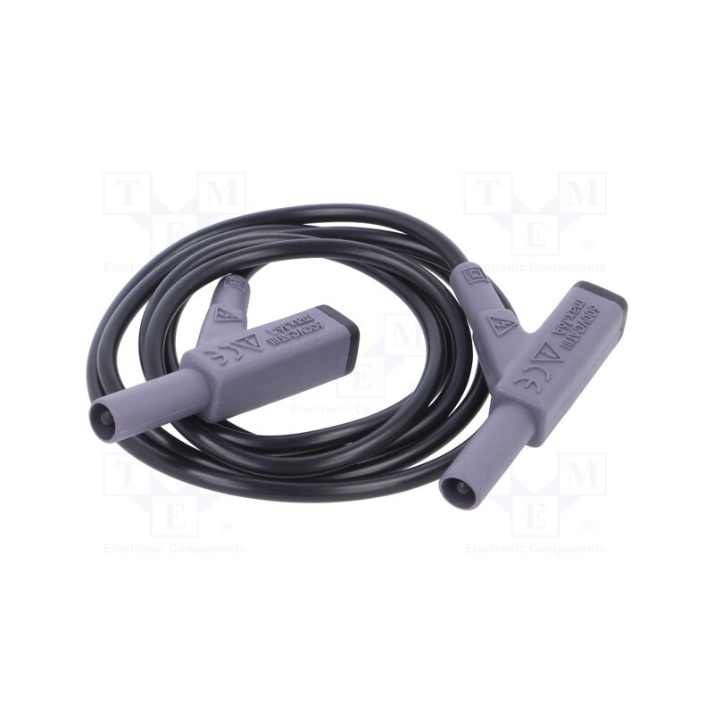 1 pcs x BEHA-AMPROBE - FTF000307121 - Test lead, 16A, banana plug 4mm,both sides, insulated, Len: 1m