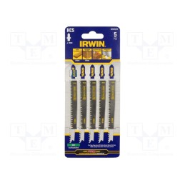 1 pcg x IRWIN - 10504228 - Hacksaw blade, wood,jigsaw, 115mm, 5pcs, Kind of holder: T