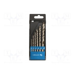 1 set x Hu00d6GERT TECHNIK - HT6D186 - Drill set, for metal, Ø: 2mm,3mm,4mm,5mm,6mm,8mm, M2 steel, 6pcs.