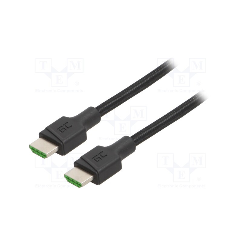 1 pcs x GREEN CELL - HDGC02 - Cable, HDCP 2.2,HDMI 2.0, HDMI plug,both sides, textile, 3m