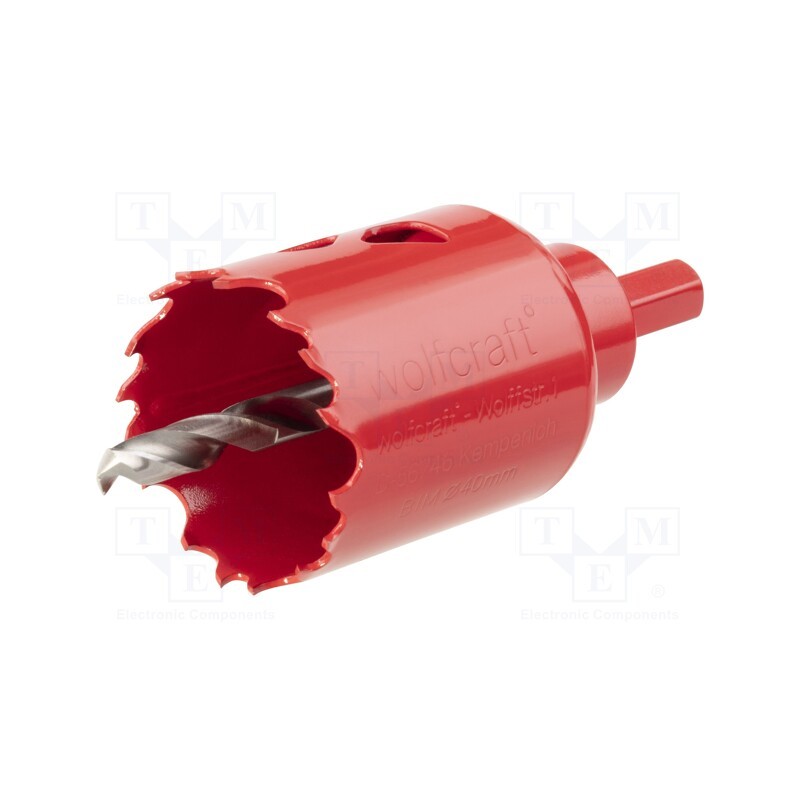 1 pcs x WOLFCRAFT - 5469000 - Hole saw, Ø: 6mm, Ø: 40mm, wood,drywall,steel,plastic, hexagonal