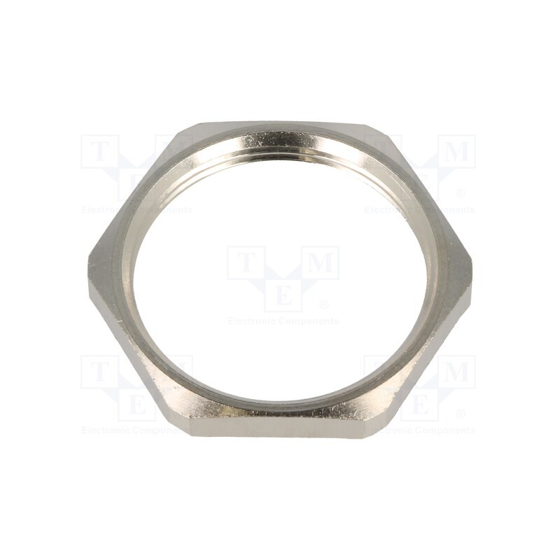 1 pcs x HUMMEL - 1.167.4000.50 - Nut, with earthing, M40, brass, nickel, Thk: 5mm, Spanner: 46mm