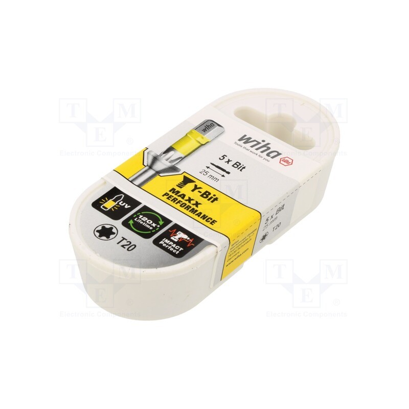 1 set x WIHA - 41593 - Screwdriver bit, Torx®, TX20, Overall len: 25mm, 5pcs, Y