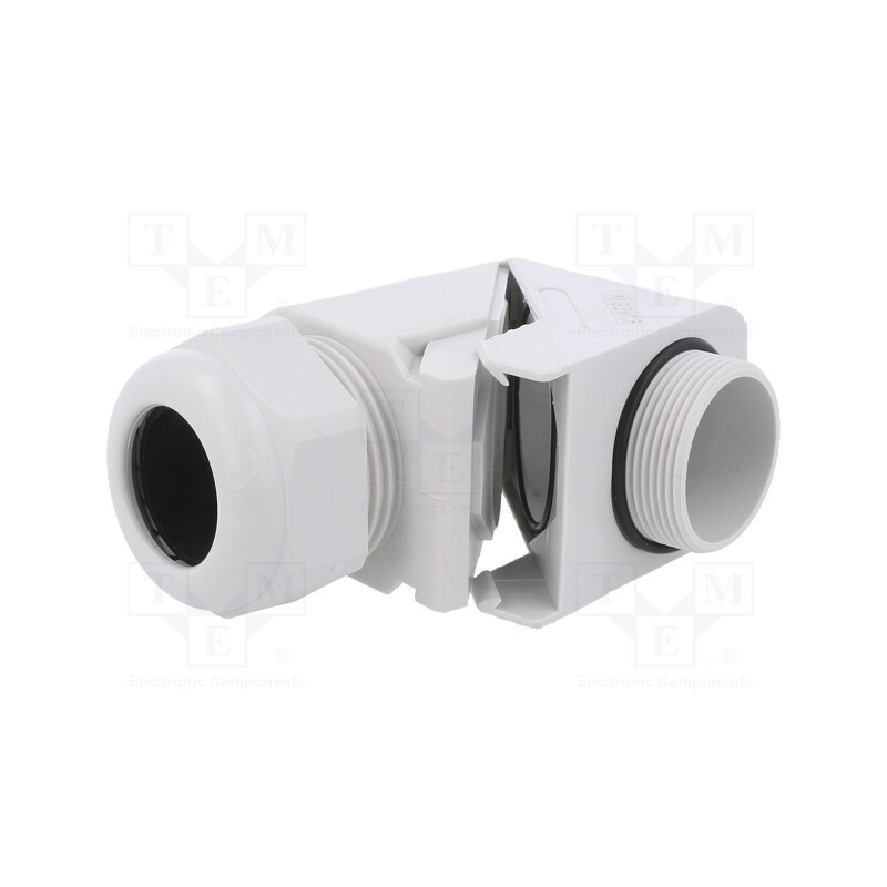 1 pcs x HUMMEL - 1.313.3200.50 - Cable gland, angular, M32, 1.5, IP68, polyamide, grey, HSK-W