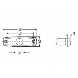 Orange hella longitudinal side marker lamp