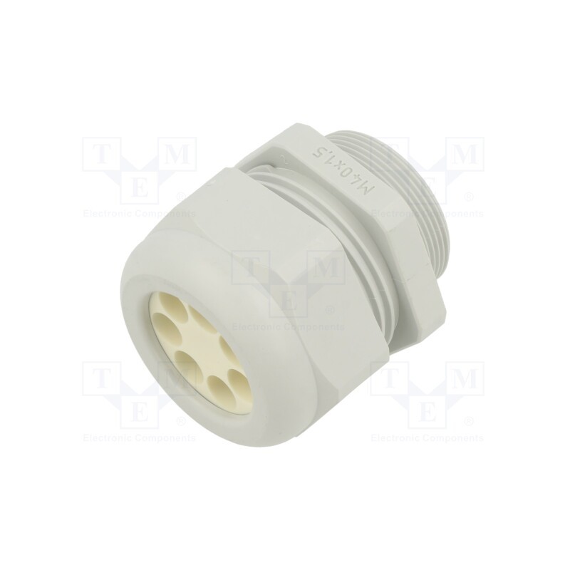 1 pcs x HUMMEL - 1.597.4001.50 - Cable gland, multi-hole, M40, 1.5, IP65, polyamide, grey, 9mm