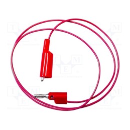 1 pcs x MUELLER ELECTRIC - BU-2030-A-60-2 - Test lead, 5A, banana plug 4mm,aligator clip, Urated: 300V, red
