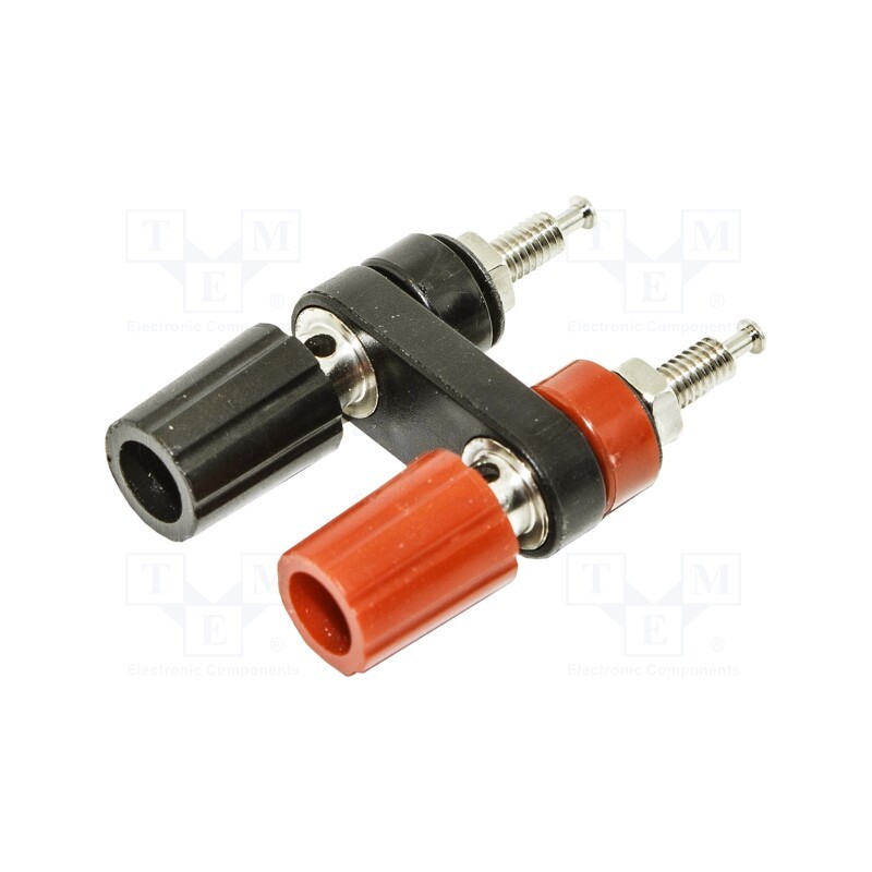 1 pcs x MUELLER ELECTRIC - BU-P4243-0 - Socket, 4mm banana, 15A, 1kVDC, black, tinned, on panel,screw