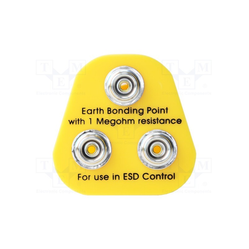 1 pcs x ANTISTAT - 070-0017F - Earthing plug, ESD, 1MΩ, Plug: EU, press stud male 10mm x3