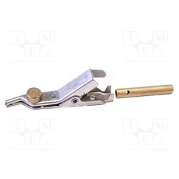1 pcs x MUELLER ELECTRIC - JP-8783-J - Crocodile clip, Grip capac: max.25mm, Overall len: 66mm