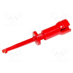 1 pcs x MUELLER ELECTRIC - BU-00208-2 - Clip-on probe, hook type, 3A, red, Plating: gold-plated, 600V, 44mm