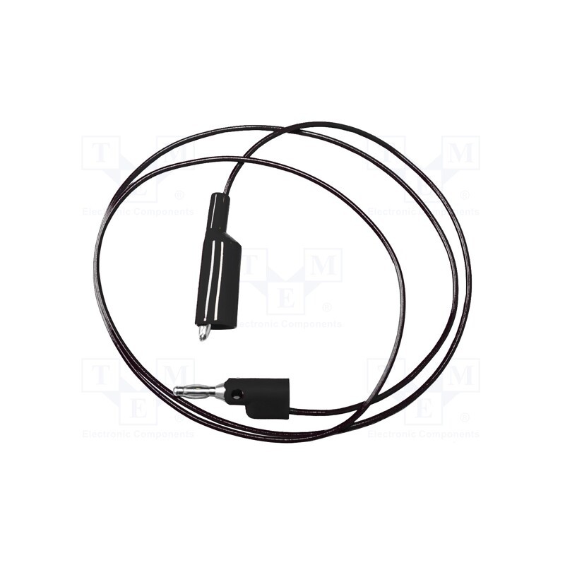 1 pcs x MUELLER ELECTRIC - BU-2030-A-60-0 - Test lead, 5A, banana plug 4mm,aligator clip, Urated: 300V, black