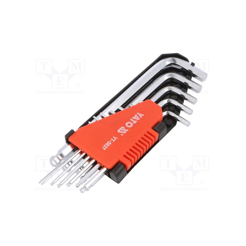 1 set x YATO - YT-5837 - Wrenches set, inch,hex key,spherical, 12pcs.