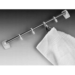 Towel rack with 6 hooks, 40 cm