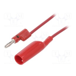 1 pcs x POMONA - 1166-60-2 - Test lead, 30VAC, 5A, banana plug 4mm,aligator clip, Len: 1.524m