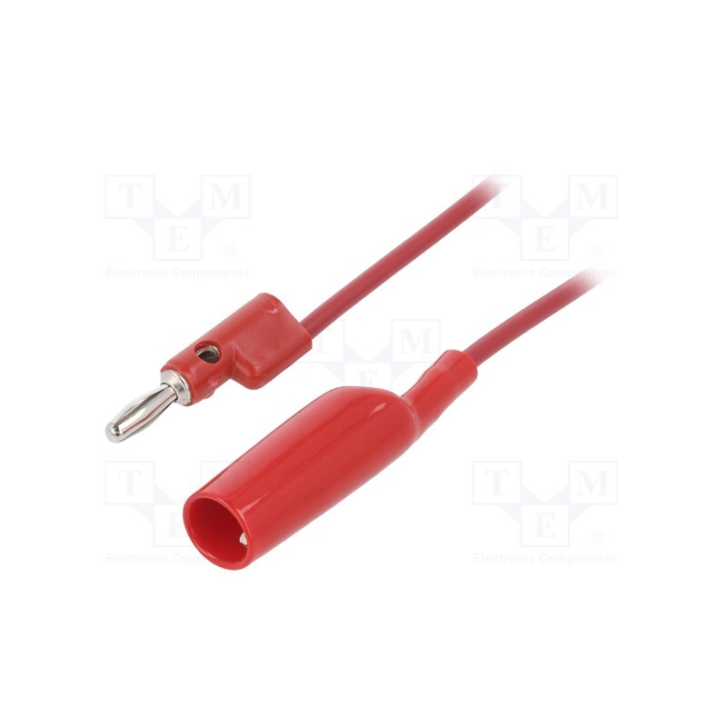 1 pcs x POMONA - 1166-60-2 - Test lead, 30VAC, 5A, banana plug 4mm,aligator clip, Len: 1.524m