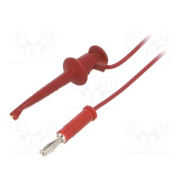 1 pcs x POMONA - 4650-36-2 - Test lead, 5A, clip-on hook probe,banana plug 4mm, Urated: 300V