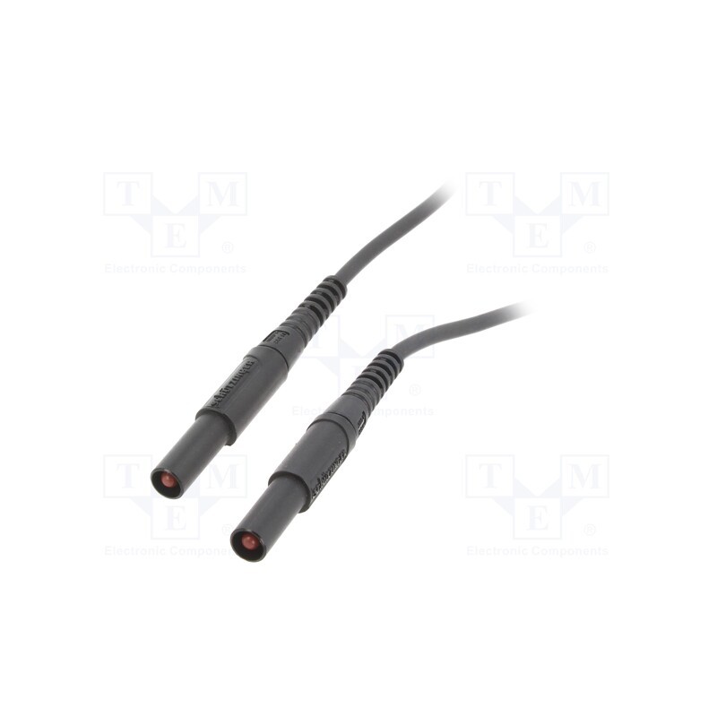 1 pcs x SCHu00dcTZINGER - MSFK A441 / 1 / 100 / SW - Test lead, 16A, banana plug 4mm,both sides, with protection