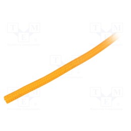 1 rol x ALPHA WIRE - GRP1301/4 ORANGE 200 FT - Polyester braid, ØBraid : 6.35mm, polyester, orange, -70÷125°C