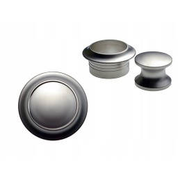 Silver push lock button for furniture locks