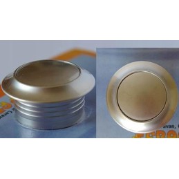 Silver push lock button for furniture locks