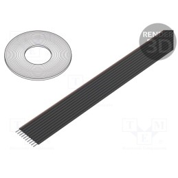 1 rol x 3M - 3319/10 (100FT) - Wire: ribbon, 1.27mm, stranded, Cu, unshielded, PVC, black, 30.5m