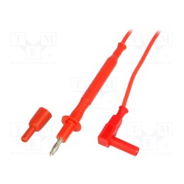 1 pcs x ELECTRO-PJP - 4419-PHI4-IEC-100-RT - Test lead, 20A, probe tip,banana plug 4mm, with protection, red