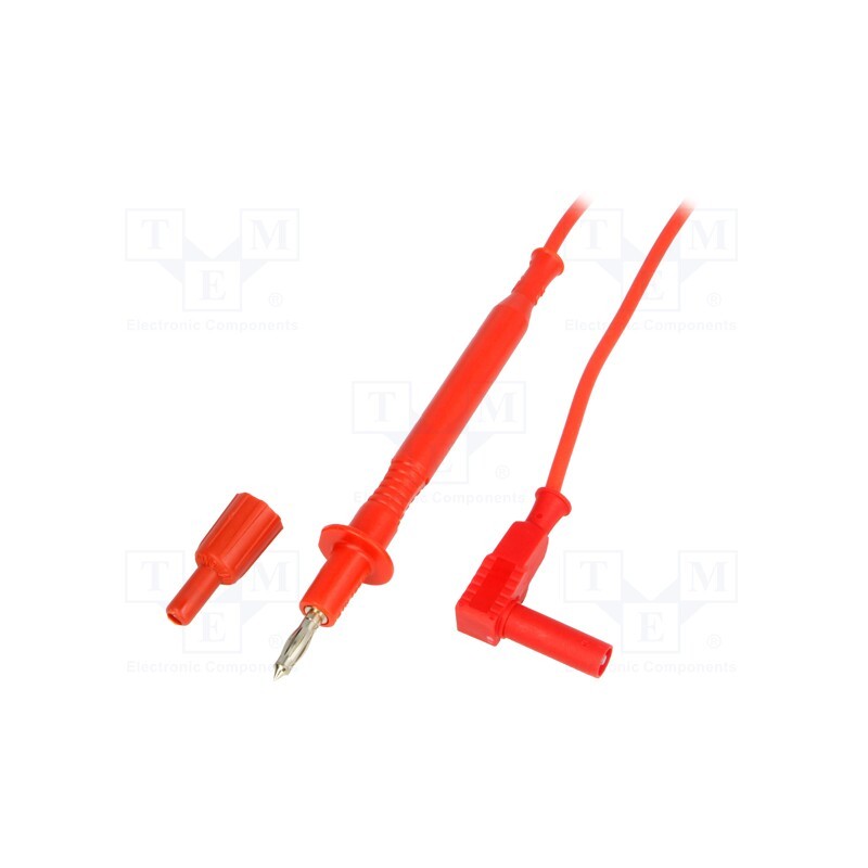 1 pcs x ELECTRO-PJP - 4419-PHI4-IEC-100-RT - Test lead, 20A, probe tip,banana plug 4mm, with protection, red
