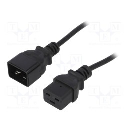 1 pcs x AKYGA - AK-UP-03 - Cable, 3G1mm2, IEC C19 female,IEC C20 male, PVC, 1.8m, black, 16A