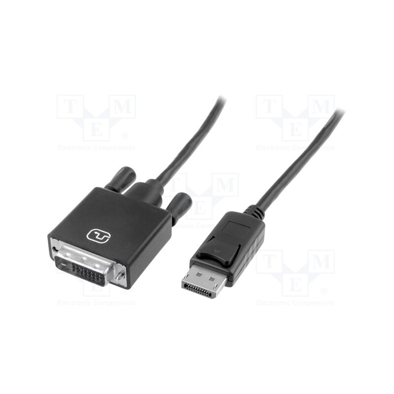1 pcs x DIGITUS - AK-340301-010-S - Cable, DisplayPort 1.2, DisplayPort plug,DVI-D (24+1) plug, 1m