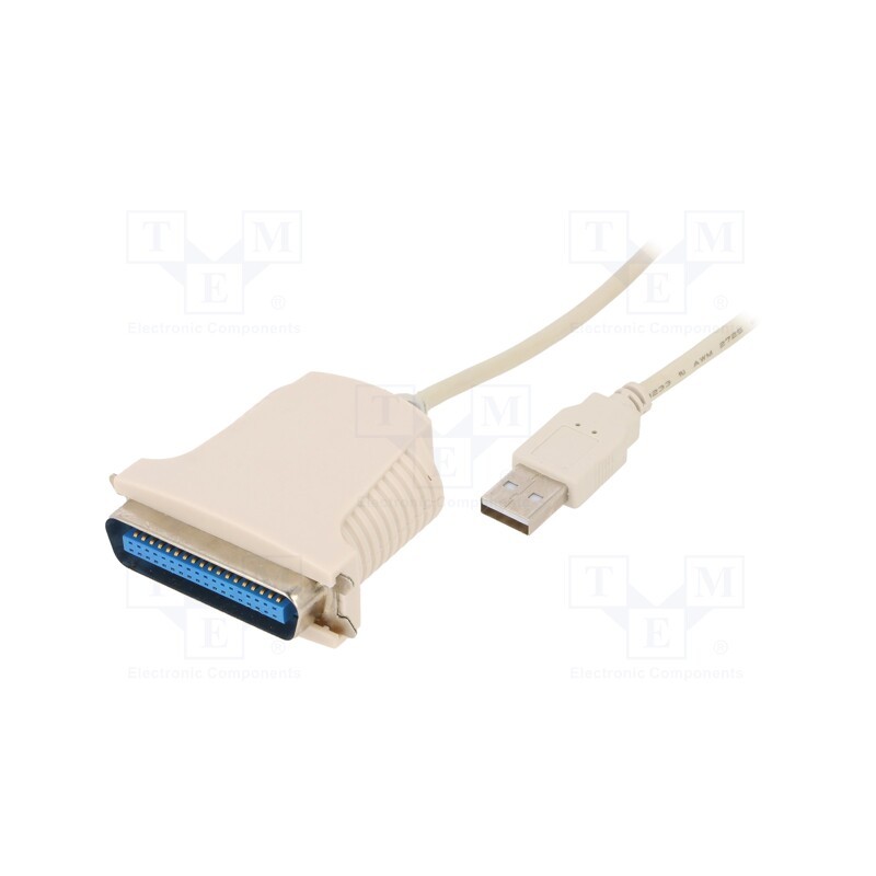 1 pcs x GEMBIRD - CUM360 - Adapter, USB 2.0, Centronics 36pin plug,USB A plug, 1.8m, white