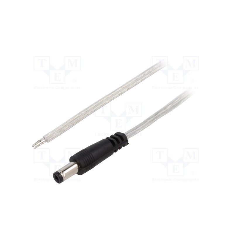 1 pcs x BQ CABLE - DC.CAB.8200.0500 - Cable, 2x0.5mm2, wires,DC 5,5/2,1 plug, straight, transparent, 5m
