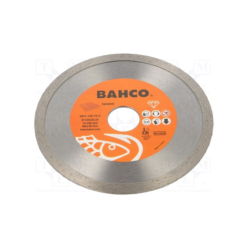 1 pcs x BAHCO - 3917-125-7S-C - Cutting diamond wheel, Ø: 125mm, Øhole: 22.23mm, Disc thick: 2mm