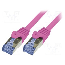 1 pcs x LOGILINK - CQ3029S - Patch cord, S/FTP, 6a, stranded, Cu, LSZH, pink, 0.5m, 26AWG