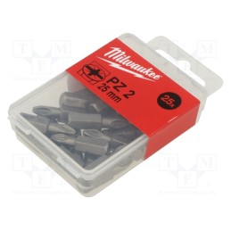 1 pcg x Milwaukee - 4932399590 - Screwdriver bit, Pozidriv®, PZ2, Overall len: 25mm, 25pcs.